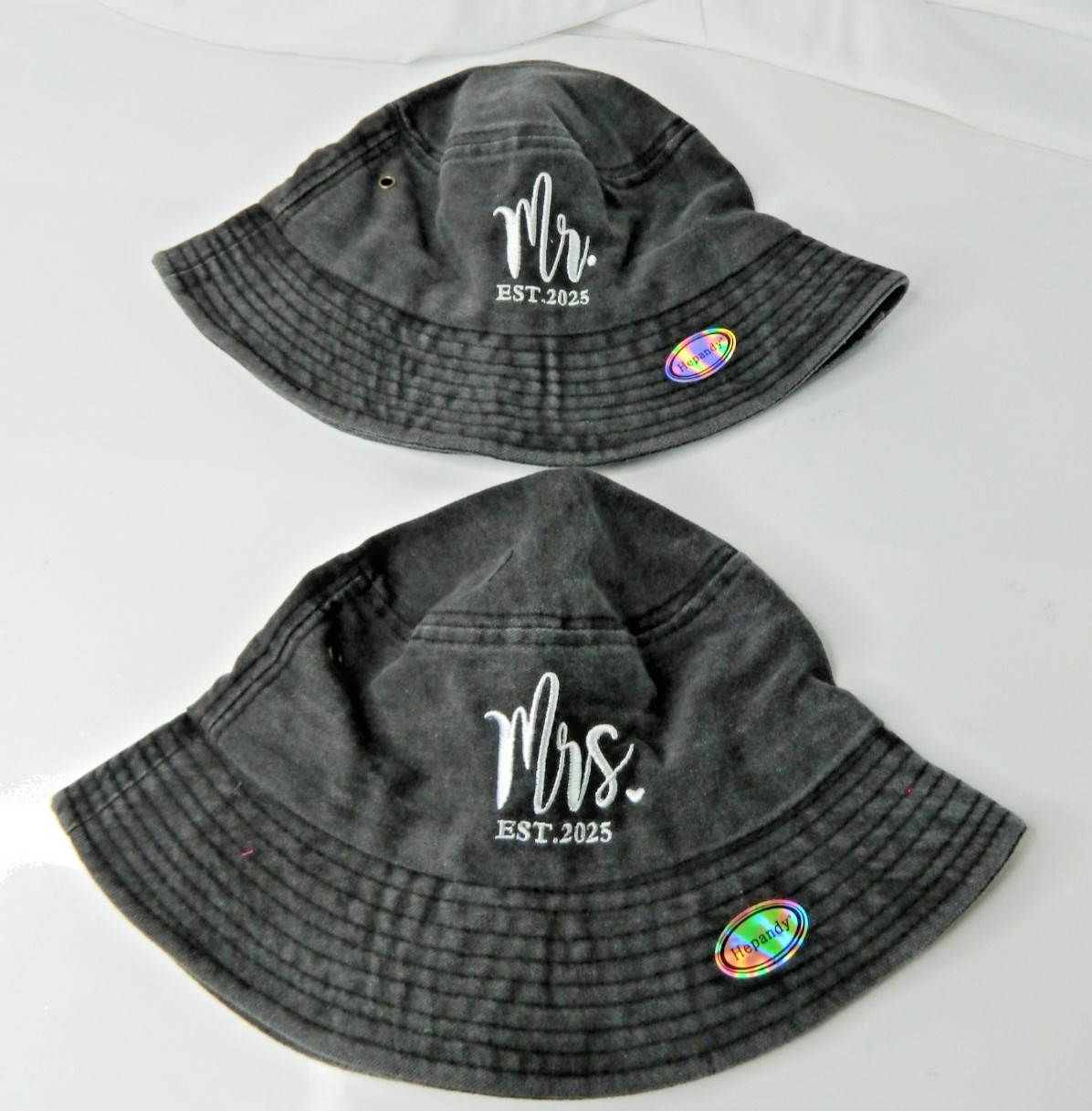 Mr. and Mrs. Established 2025 marriage Wedding Couples Bucket Fishing Hats New