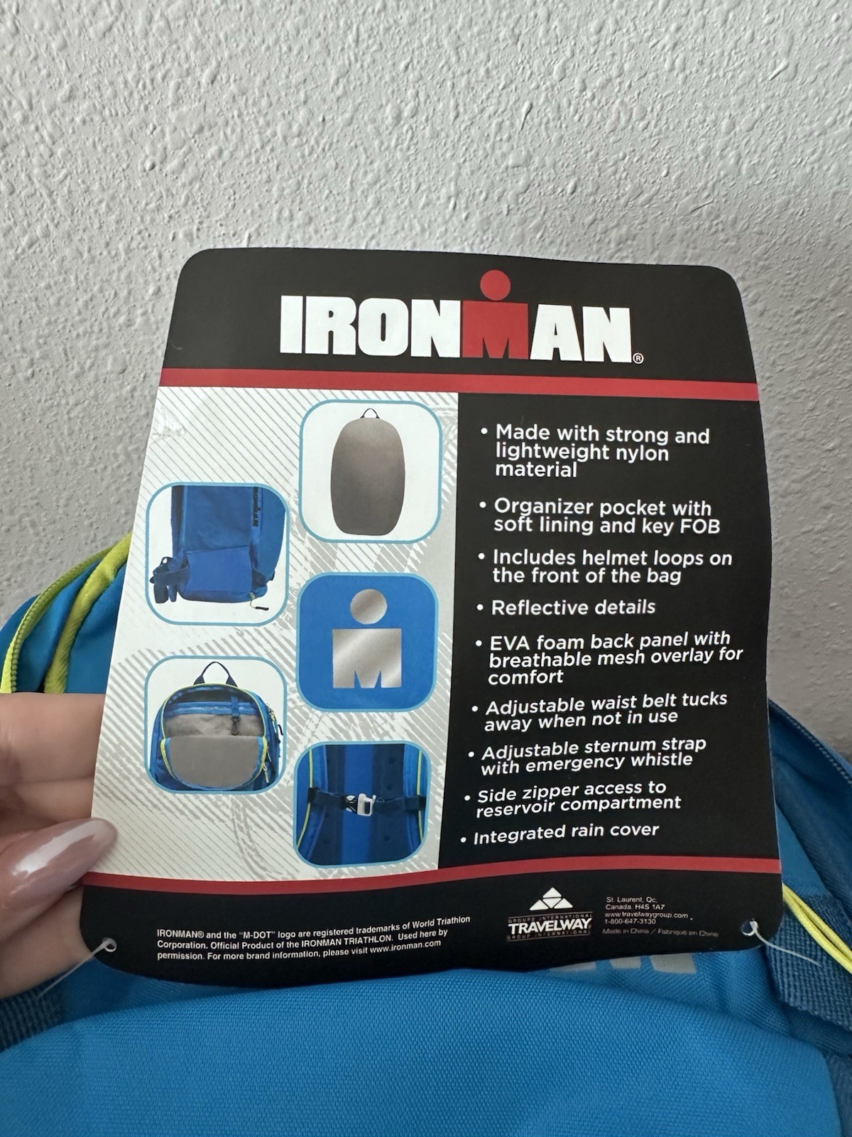 NOS Iron Man H2O 2 Liter Hydration Backpack Blue