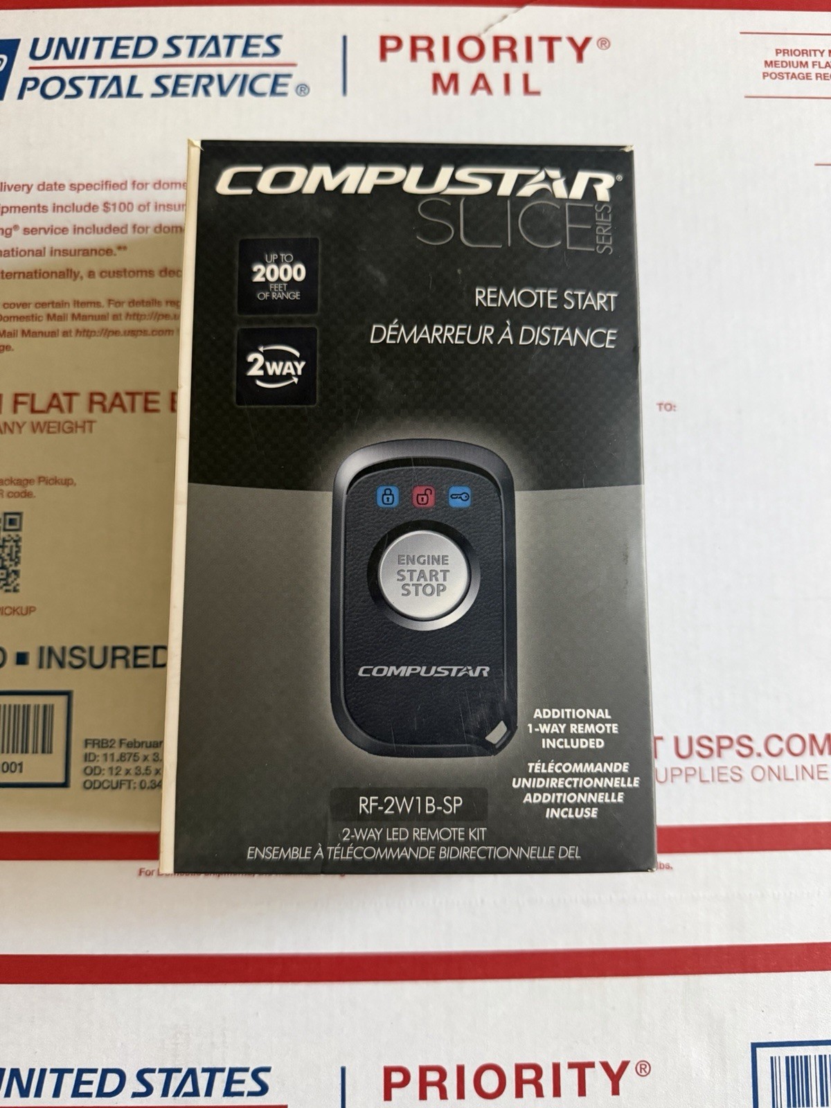 Compustar Slice Series RF-2W1B-SP 2-Way LED Remote Start 1-Button 2000ft Range