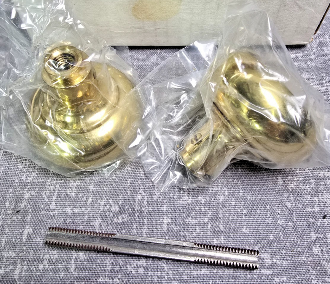 Vintage/Antique Style Solid Brass Rope Design Mortise Door Knobs New