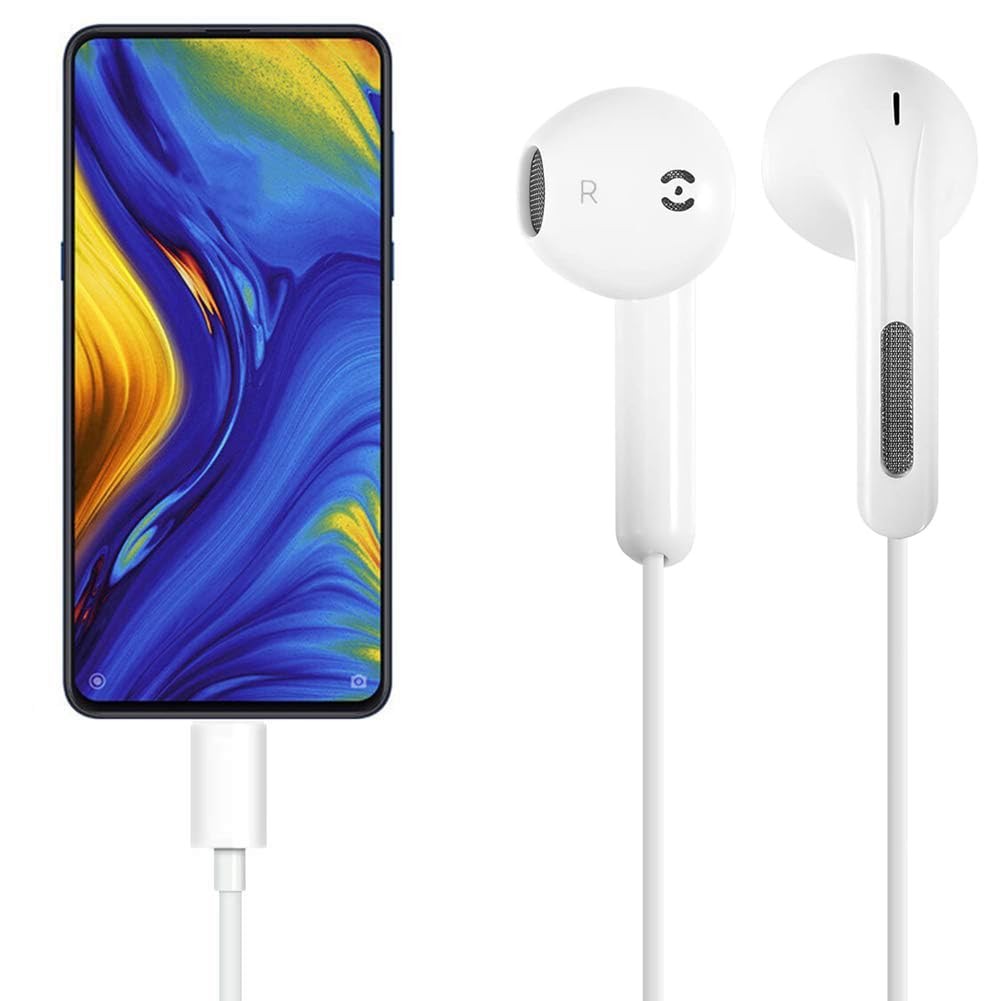 2 Pack USB C Headphones for iPhone 16 15 Pro Max Plus 2 Pack(White), White
