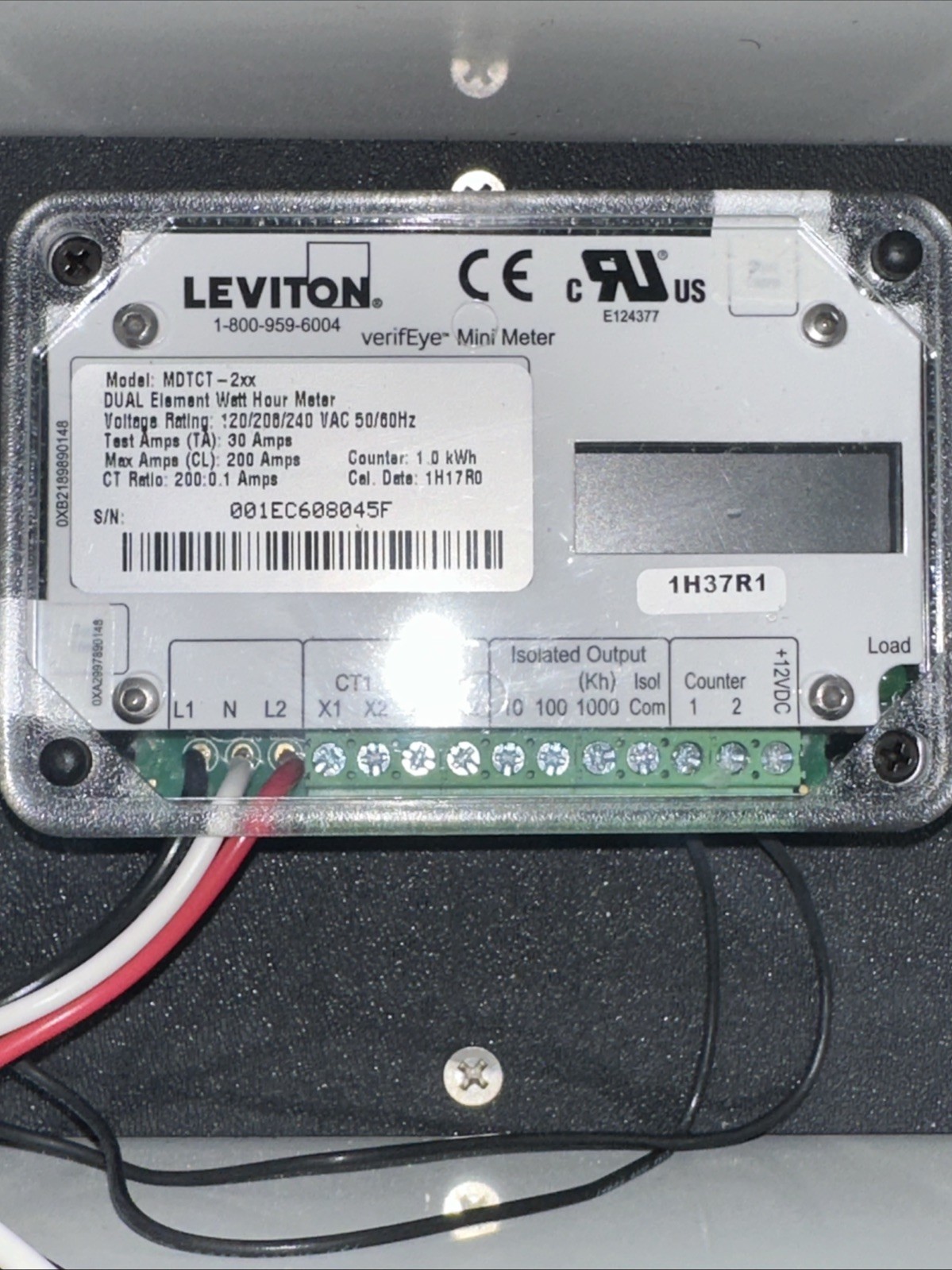 Leviton 6S201-B02 Solid State Electronic Kilowatt Hour Meter