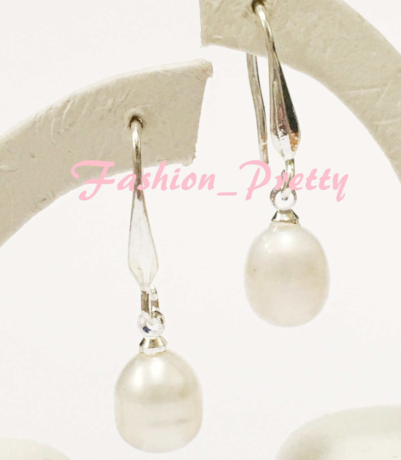 New Arrived!! Pretty Freshwater Cultured Pearl Drop Earrings In Sterling Silver