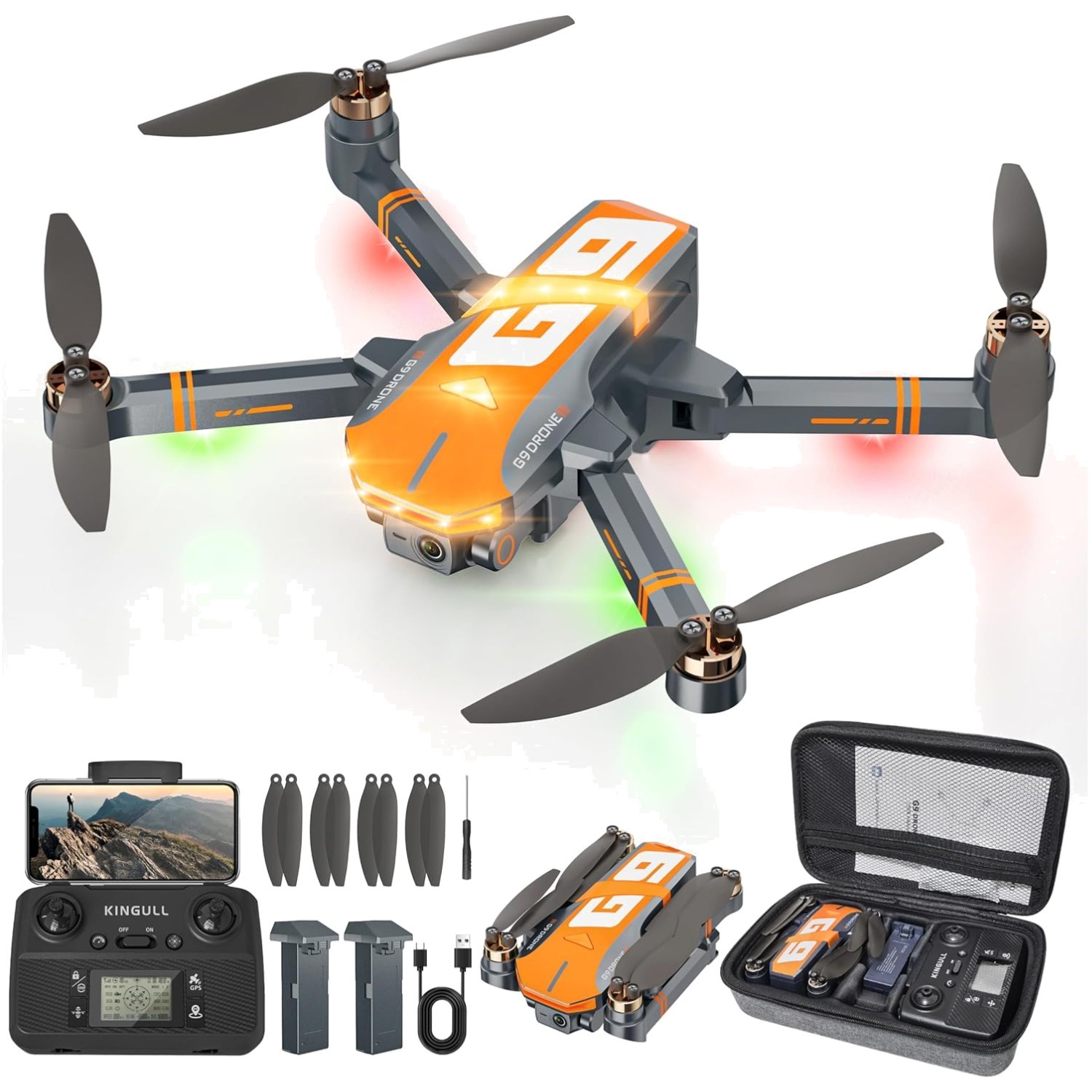 Lightweight 4K Camera Drone G9: Follow Me Mode & 45mins Flight Time Under 249g