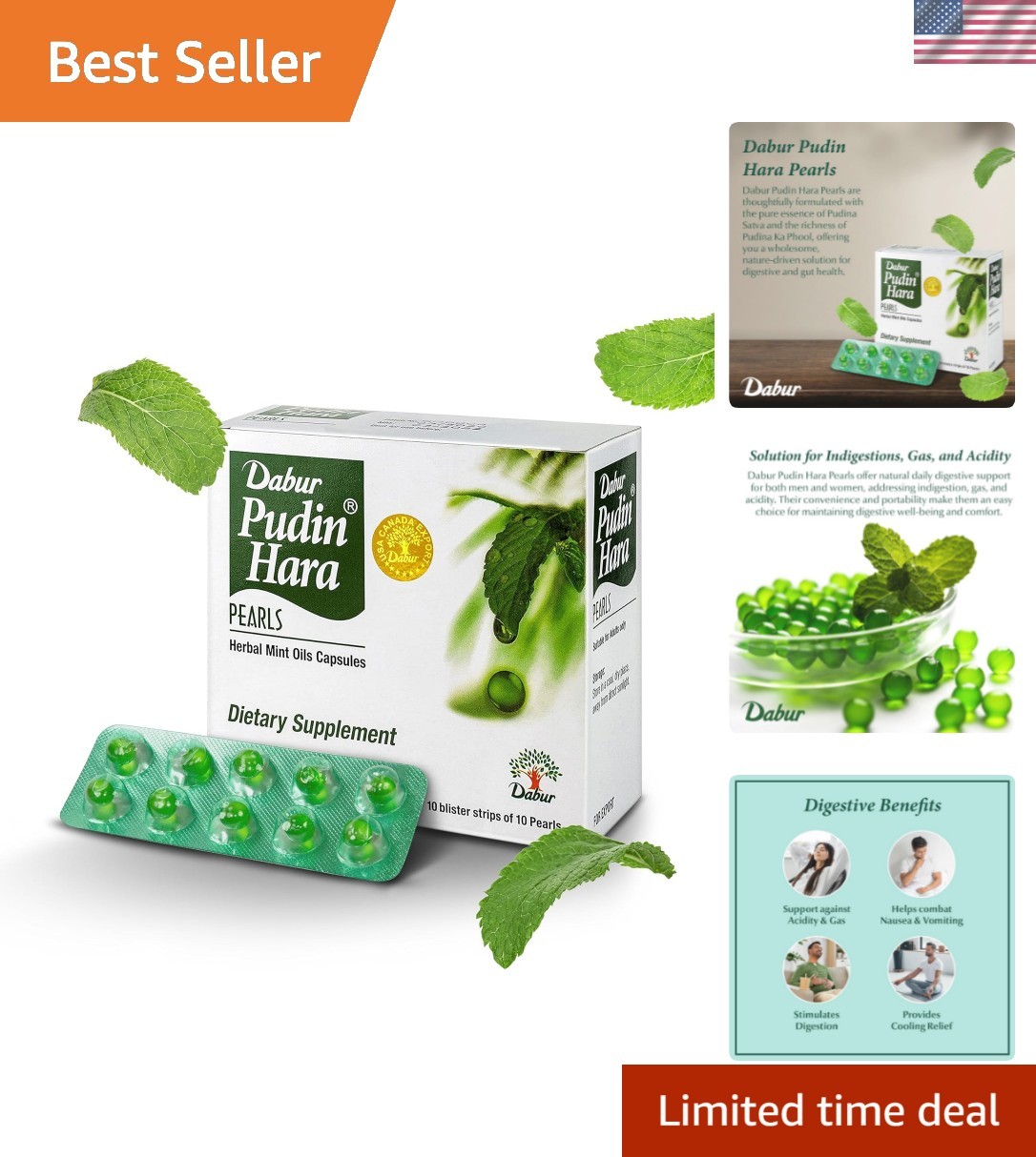 Pudin Hara Pearls - Daily Digestive Care Supplements for Men and Women, Helps...