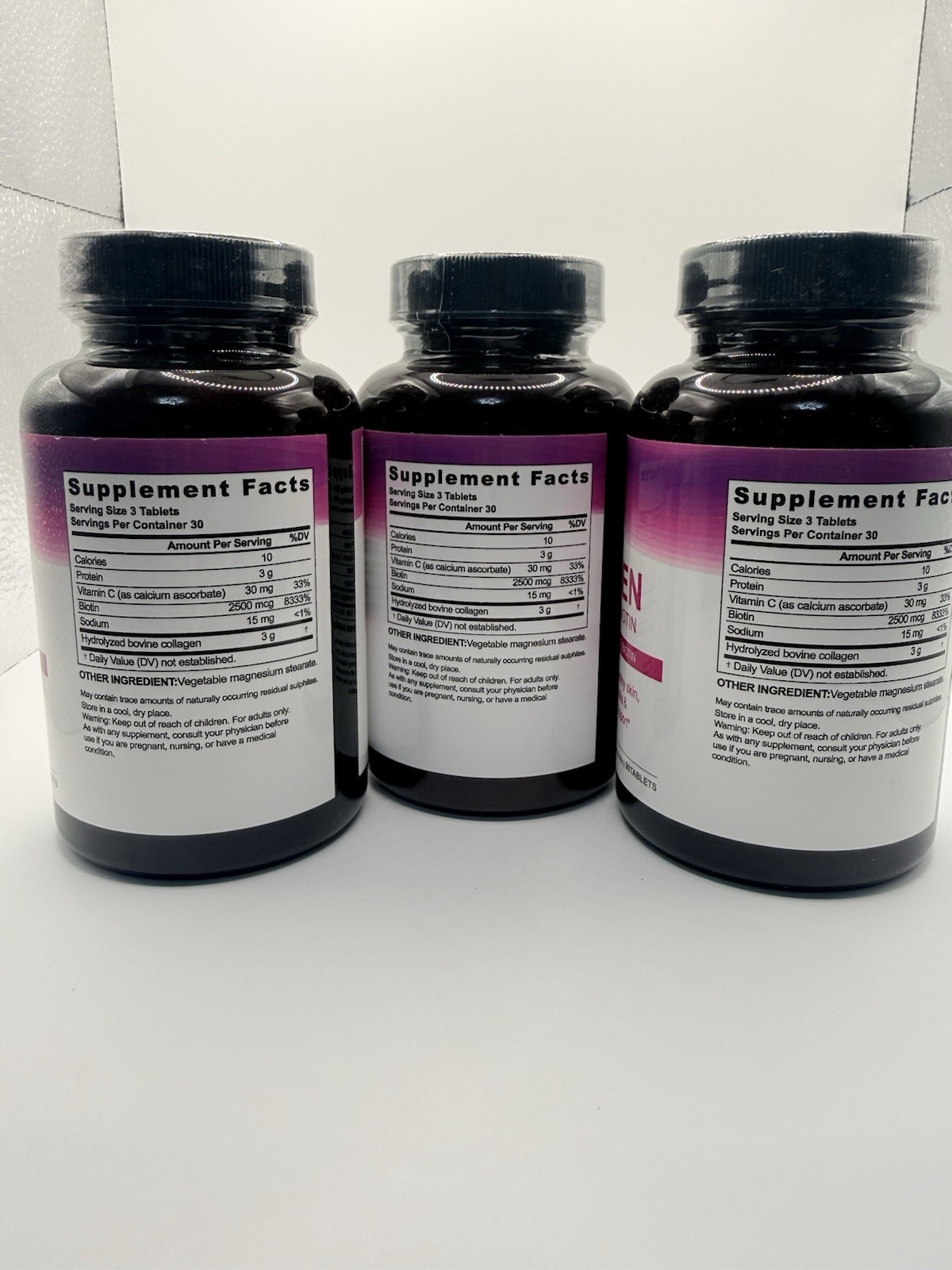 SUPER COLLEGEN + VITAMIN C & BIOTIN 3 BOTTLES
