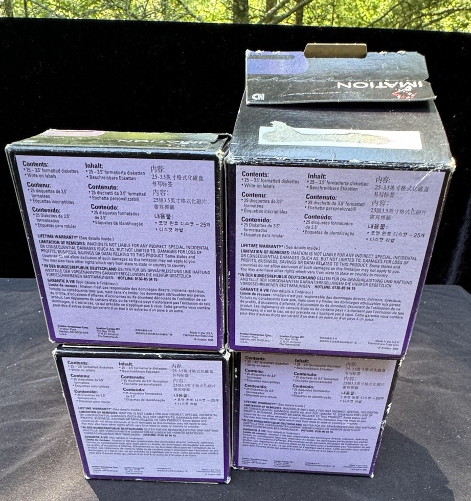 Imation 2HD 3.5" Inch Floppy Diskettes Lot 4 4 Boxes 3 Sealed! Mint Unused