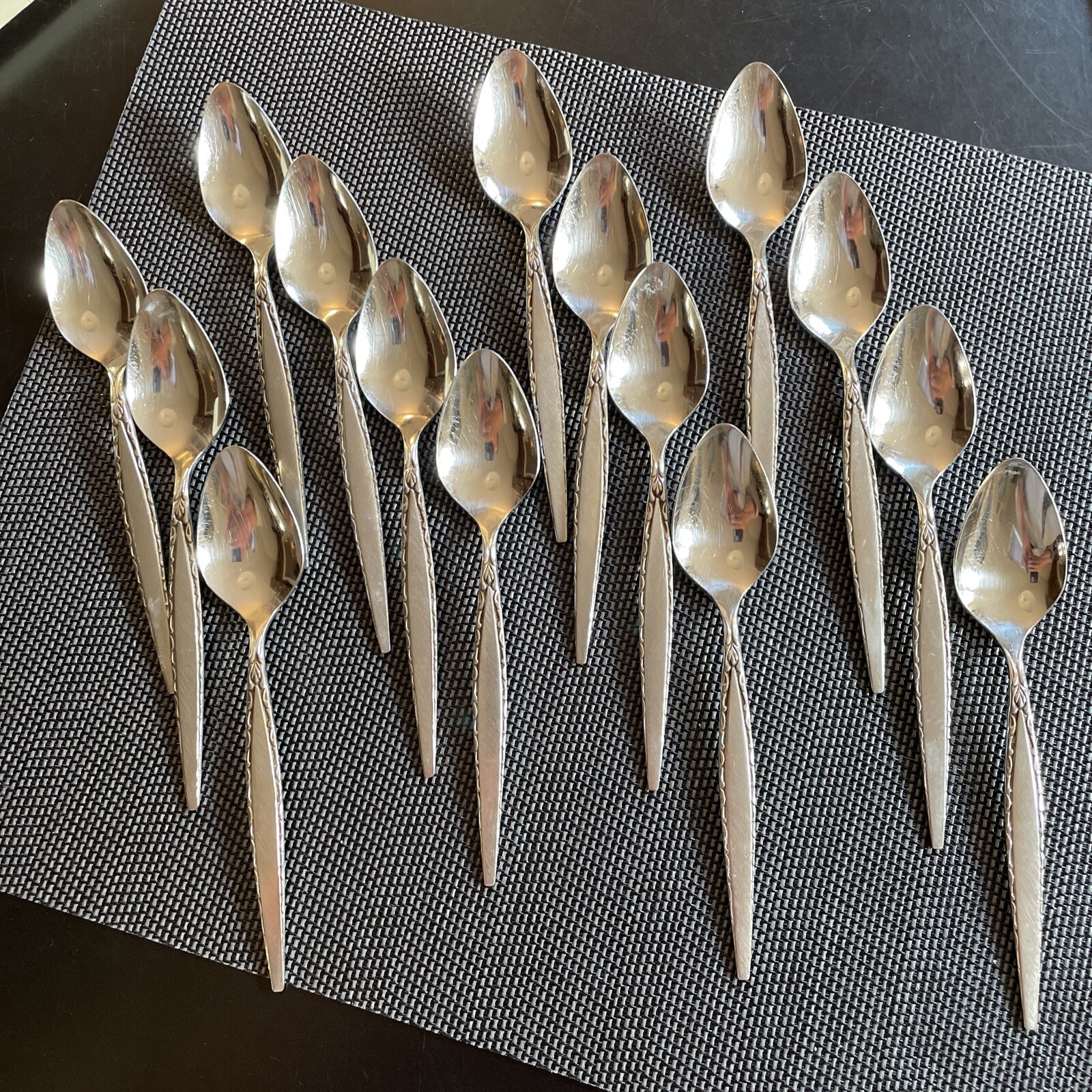 6” set of 15 Stainless Steel Coffee Teaspoons Mid Century Community