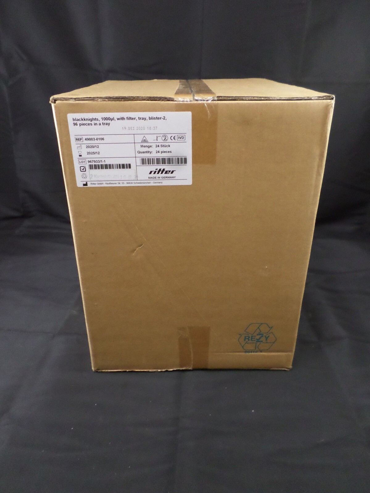 RITTER  Blackknights Tips 1000 μL Filter Tray Blister-2 Case 2,304 49003-0106