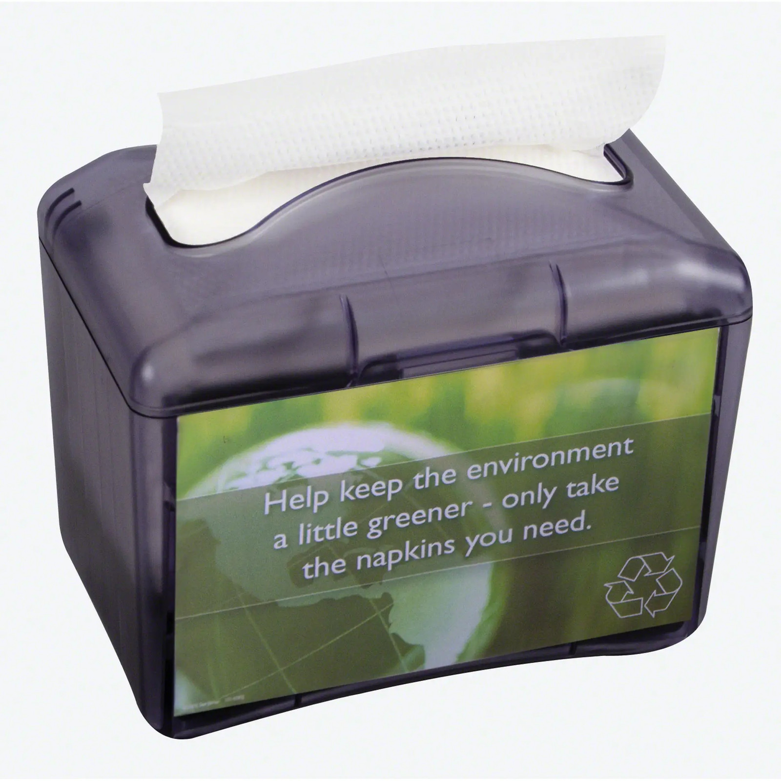 San Jamar H4004TBK Black Plastic Countertop Mini Interfold Napkin Dispenser