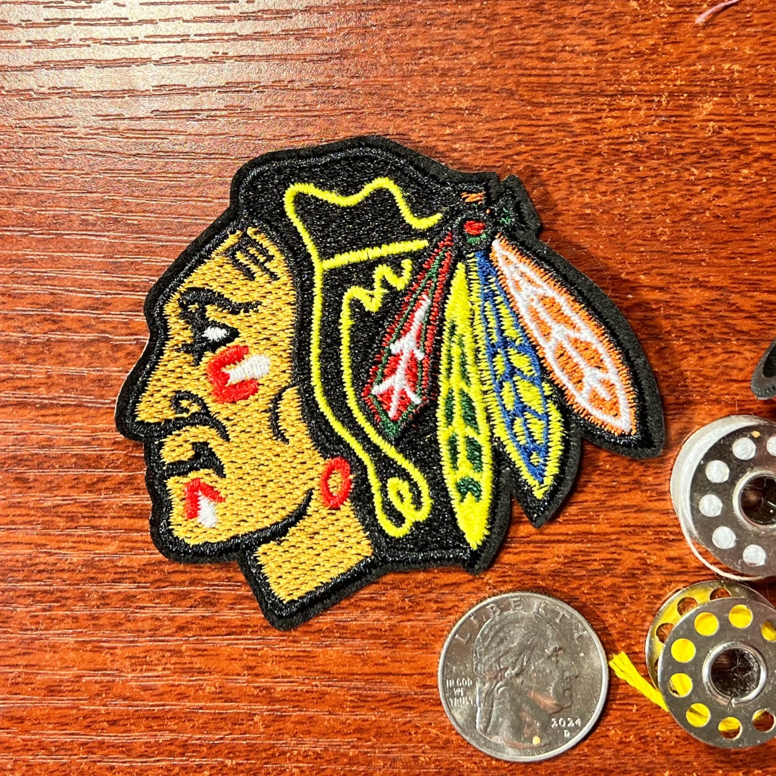 Chicago Blackhawks Patch NHL Ice Hockey Sport Embroidered Iron On 2.75x3 Inches