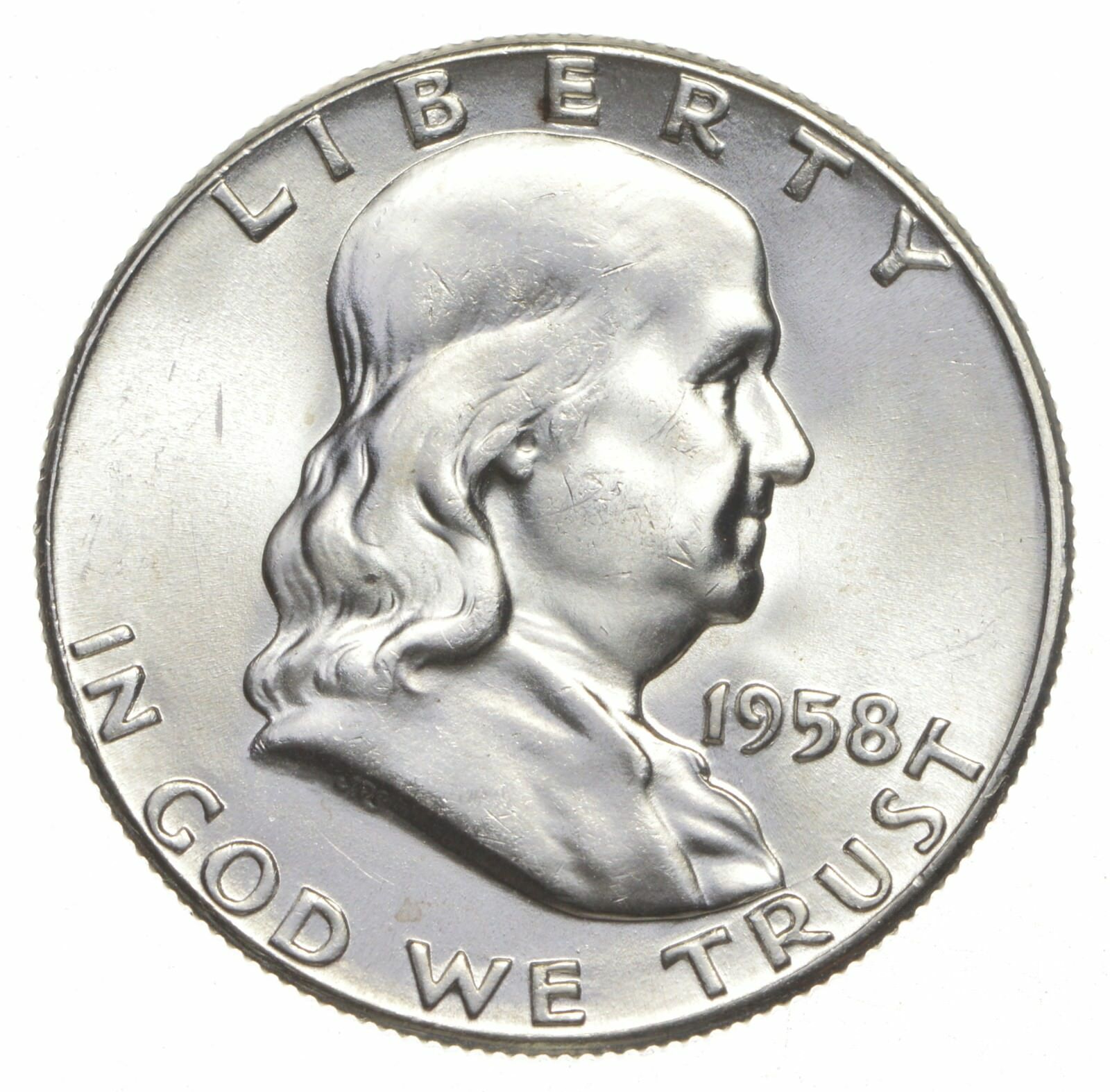 Choice Unc 1958 P Franklin Half Dollar Gem BU From Original Roll