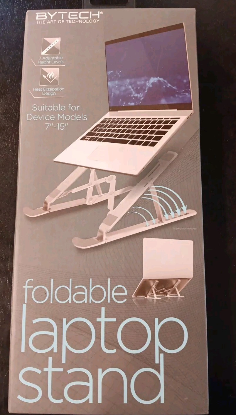 Tech Bits Universal Foldable Laptop & Tablet Stand, Laptop Stand Fits 7" -15"