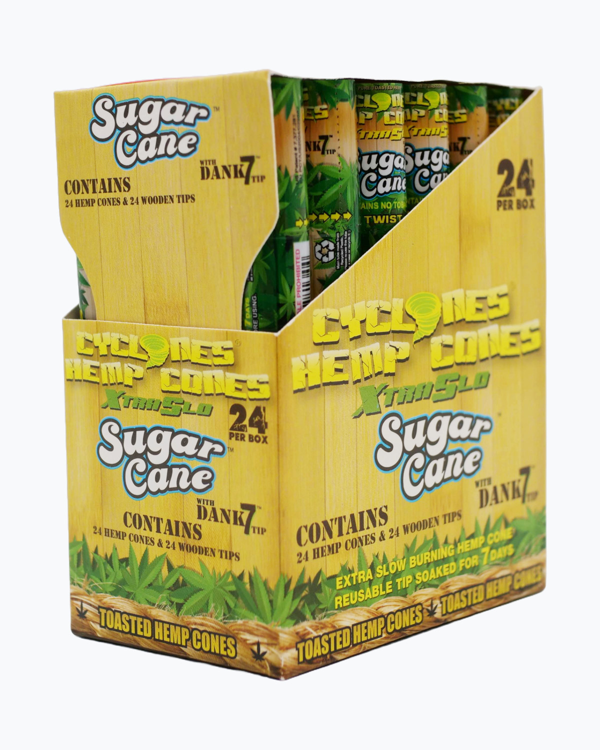 Cyclone Natural Sugarcane Flavored Toasted Cones 24 Pack