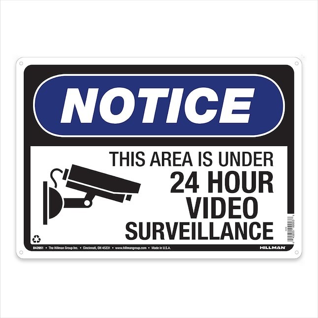 10 in. x 14 in. 24-Hour Video Surveillance Sign