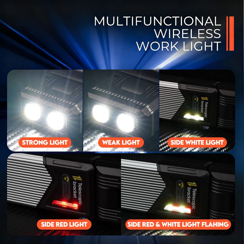 LED Multifunction Telescopic Rotating Work Lamp Rechargeable Magnetic Flashlight