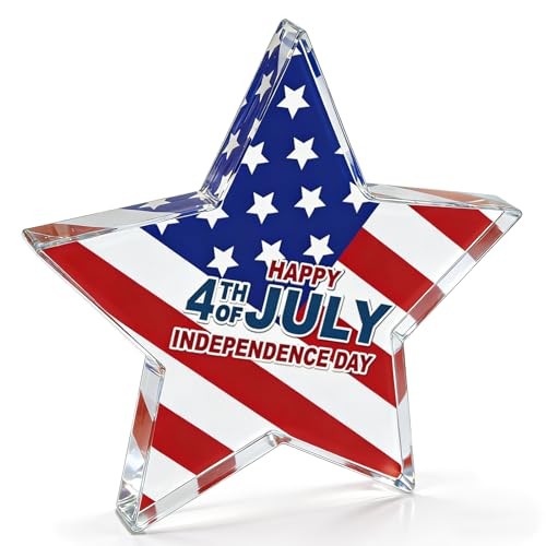 4th Of July Table Decorations Acrylic National Flag Pattern Five Point Star