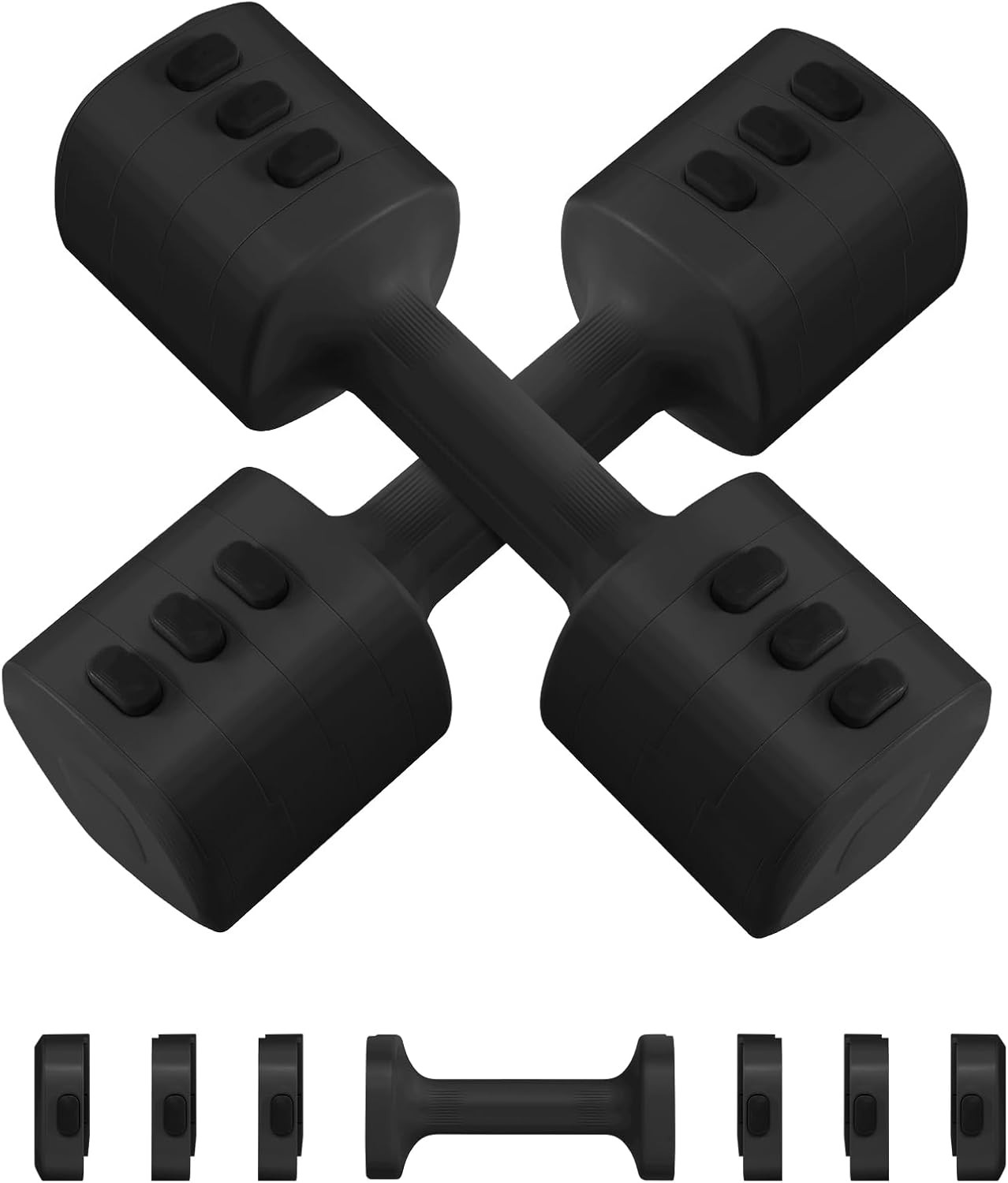 Adjustable Dumbbell Set of 2, Adjustable Weight Set, Anti-Slip Handle, 4 in 1 Fr
