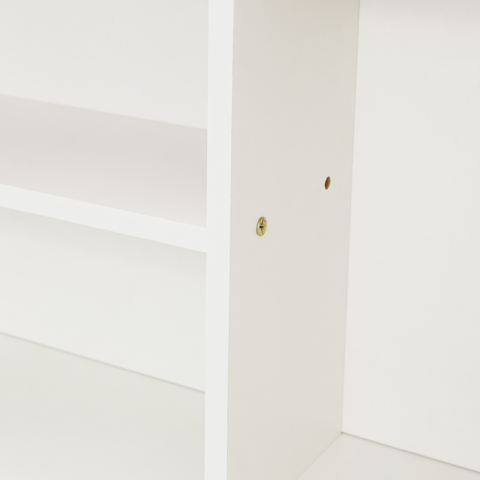 2 Drawers Nightstand, Side Table, White Storage Cabinet, Bedside Table W/ 4*Keys