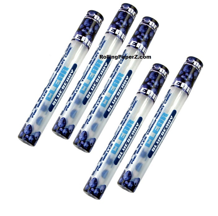 5 Packs Cyclones BLUEBERRY Flavored Pre Rolled Cones Clear Cone Wrapper