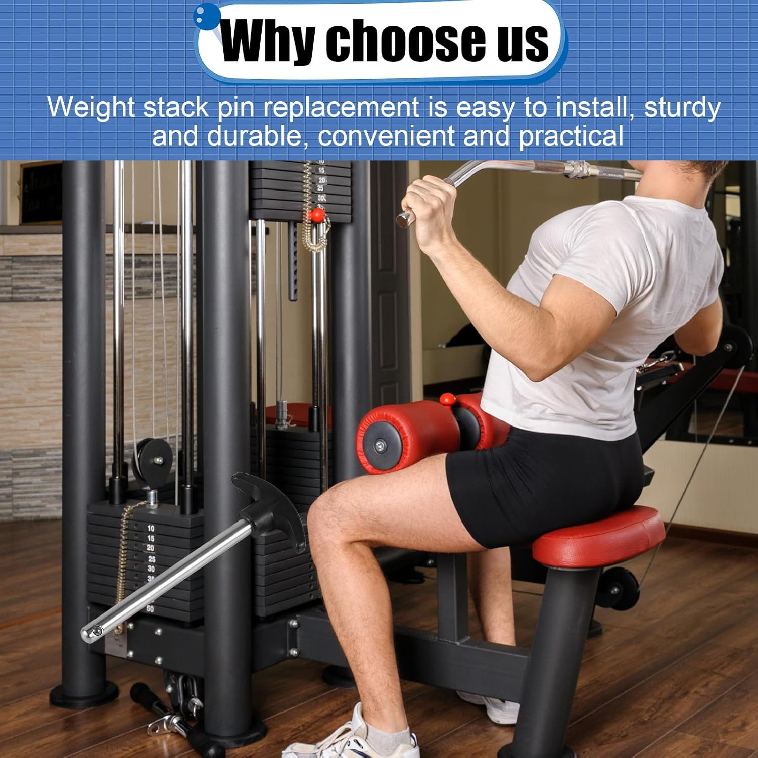 Weight Stack Pin Locking Space Universal Selector Loading Pin for Home Gym Exerc