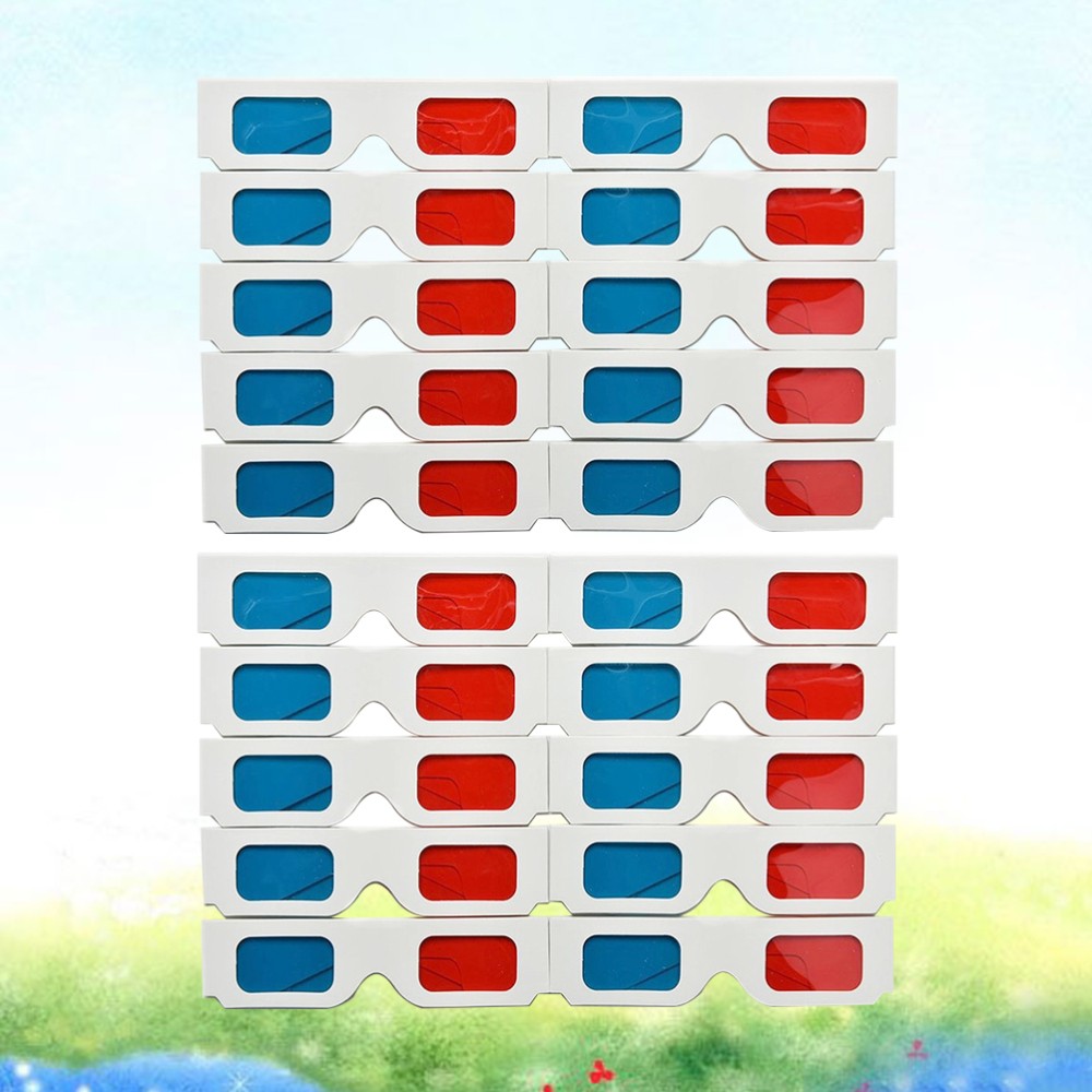 Pack Of 50 3D Paper Glasses Red Blue Lens And Home Use