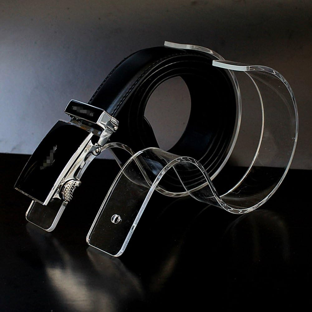 4 Pack Clear Acrylic Belt Display Stands Rack Holder Closet Organizer Space Save
