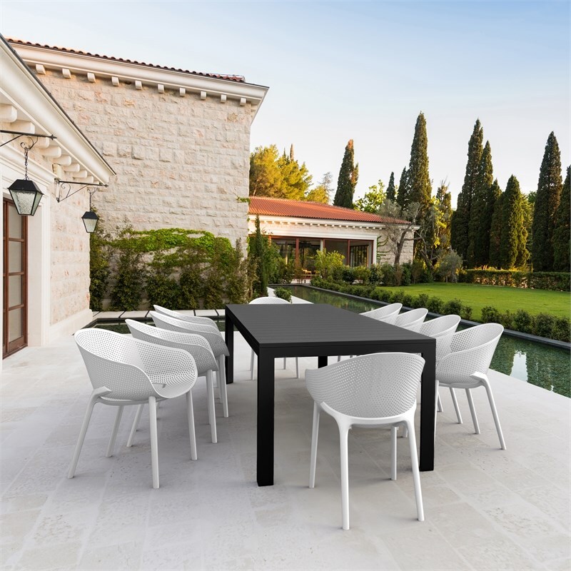 Compamia Atlantic XL 83-110 inch Extendable Dining Table in Black finish