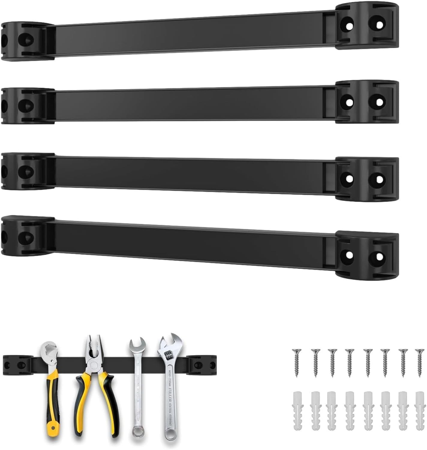 12" Magnetic Tool Holder, 4 Packs Magnetic Storage Strips Magnet Bar PVC Coated