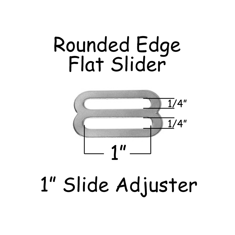 100 - 1" Adjustable Slide Buckle / Slide Adjusters / Triglide Slides - Nickel
