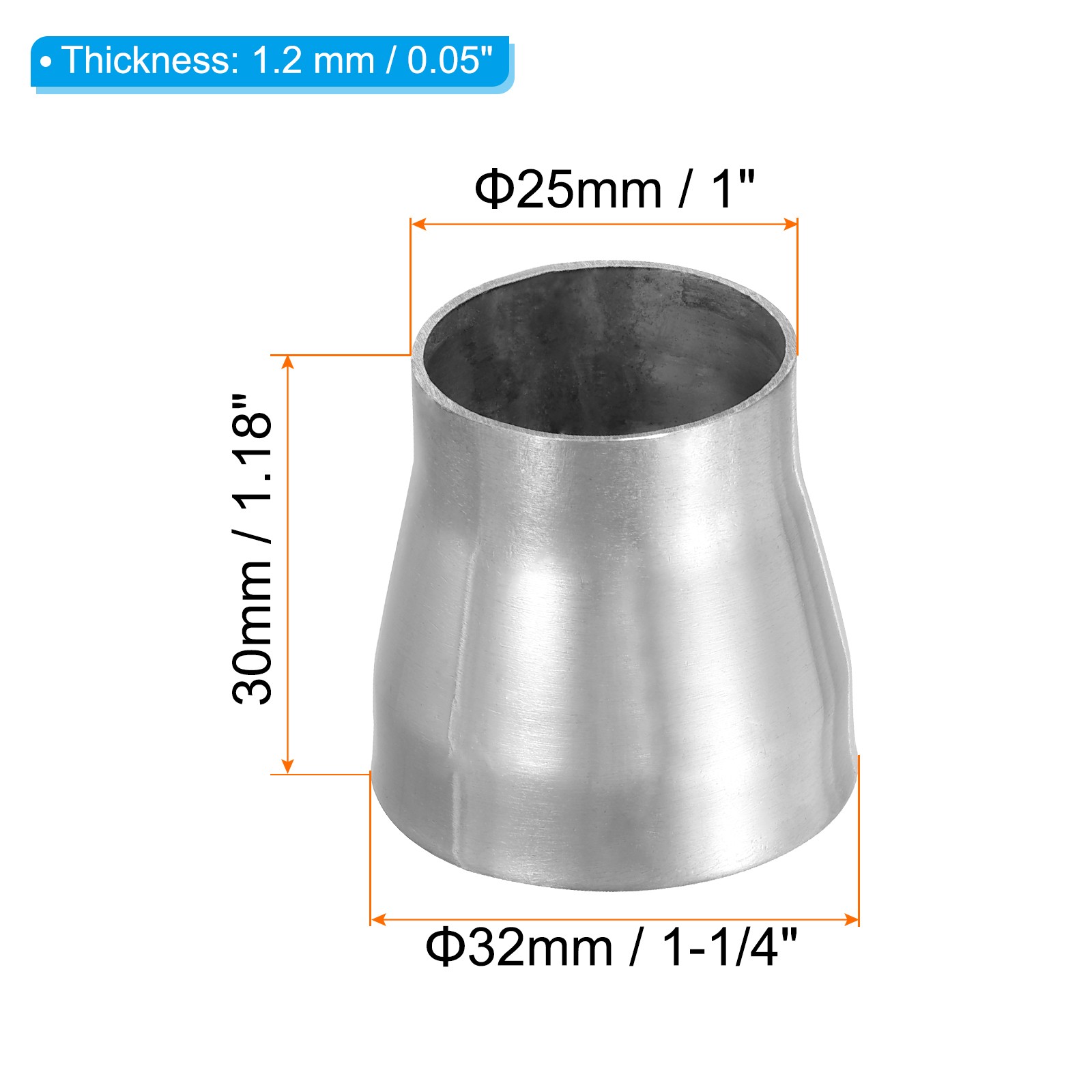 Concentric Reducer, 2 Pack 1" to 1-1/4" HVAC Concentric Reducer and Increaser