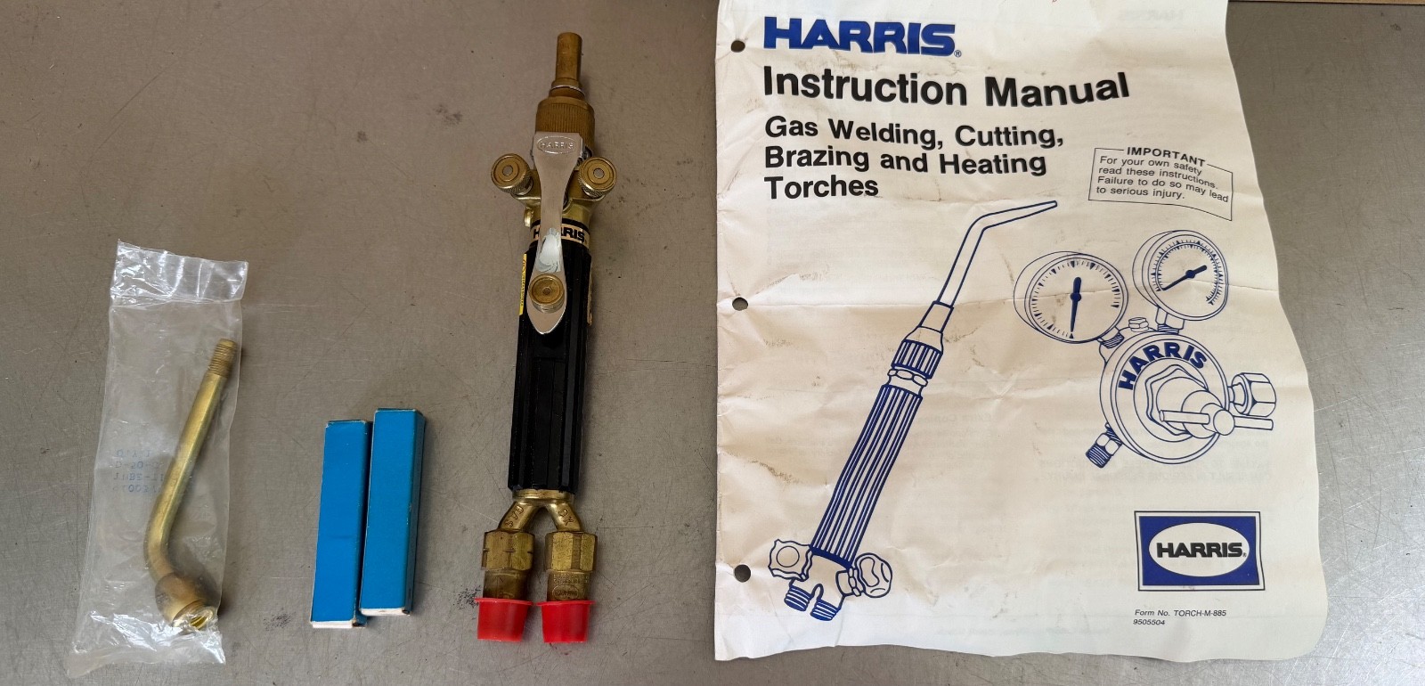 New Harris 50-7 Automatic  Torch Handle with 2 Tips & Tube