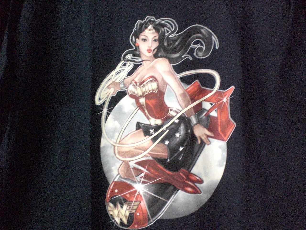 TeeFury Wonder XLARGE "Wonder Bomb" Wonder Woman Tribute Shirt NAVY