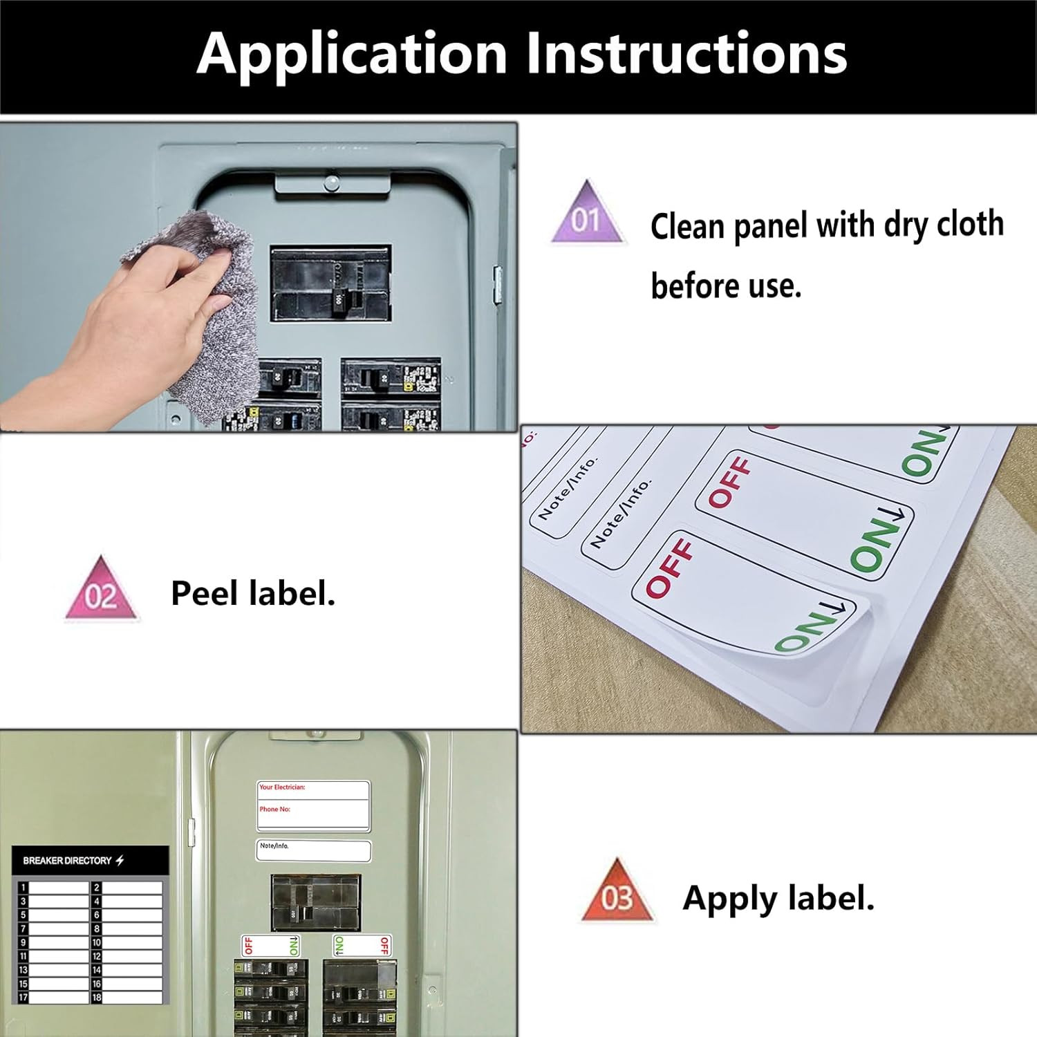 Electrical Panel Labels Kit – 48 Circuit Breaker Stickers, Premium Waterproof
