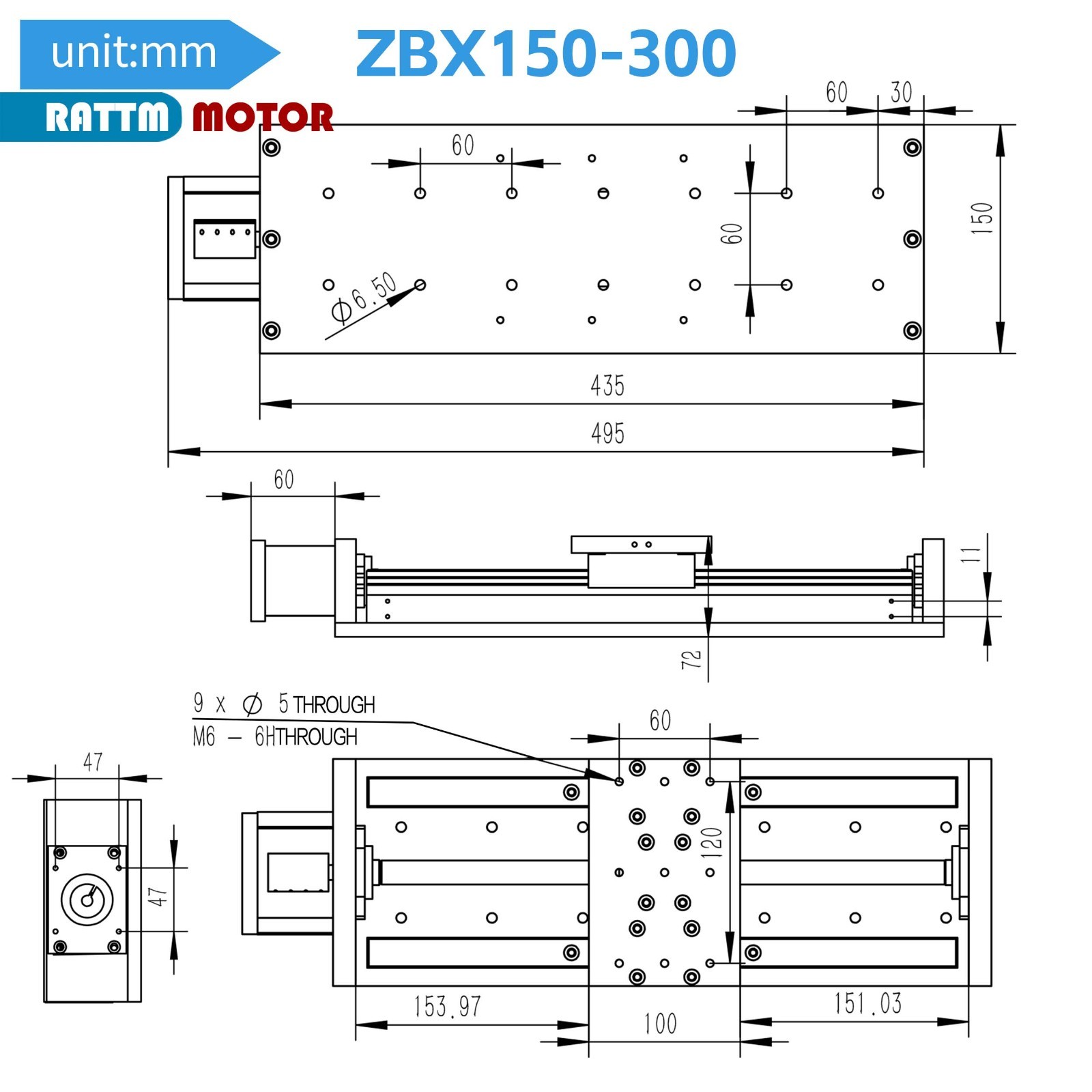 US SHIP】 ZBX150-300mm Linear Stage Double Linear Slide Rail Guide+Limit Switch