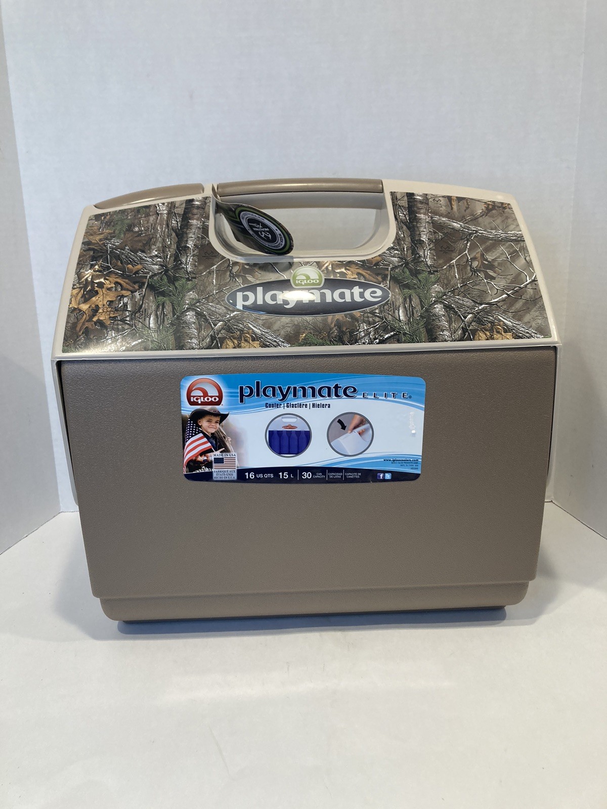 Realtree Edge 16 Qt Igloo Playmate Elite Cooler Camouflage 30 Cans NWT Read