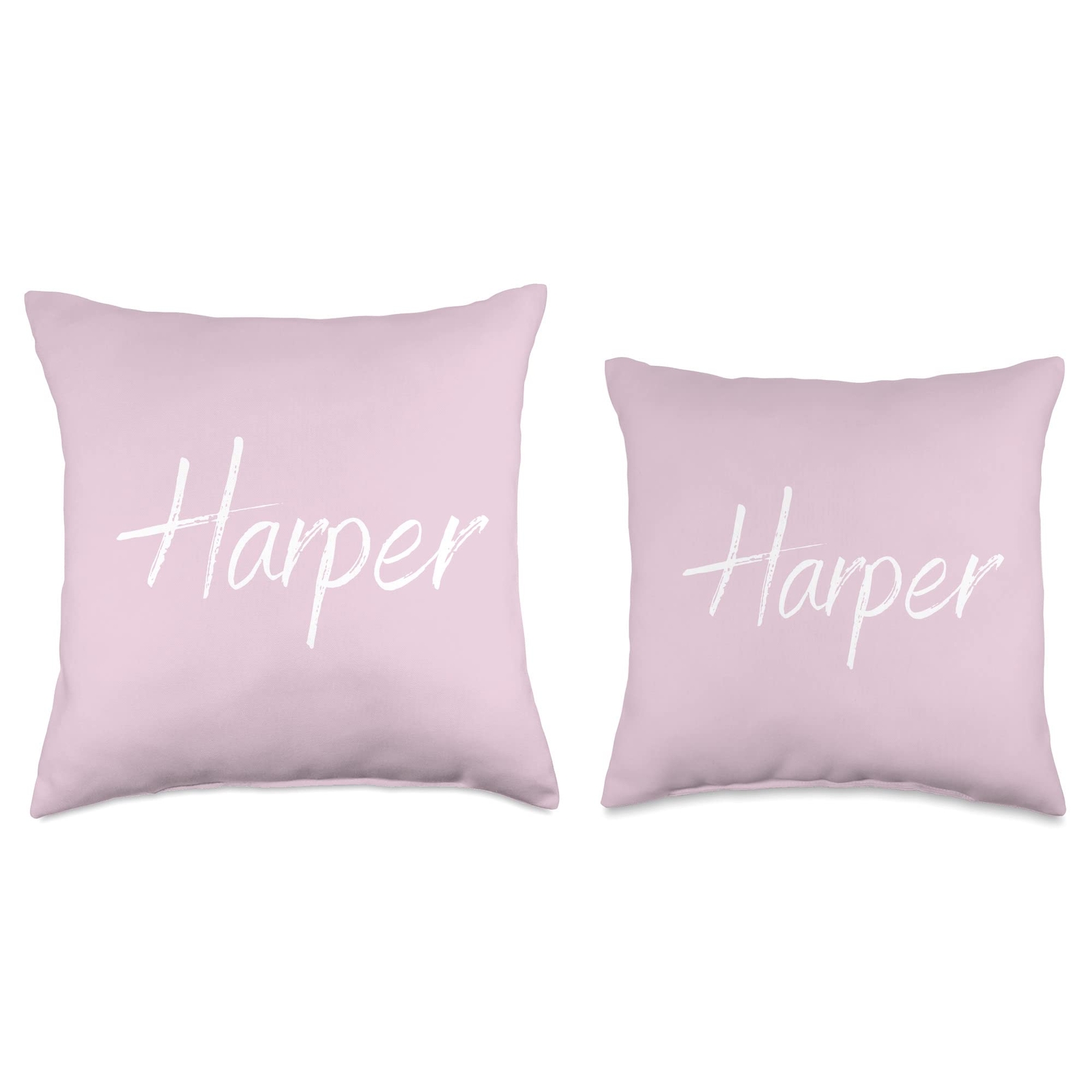 Harper First Name Design Pink Throw Pillow 18x18 Multicolor
