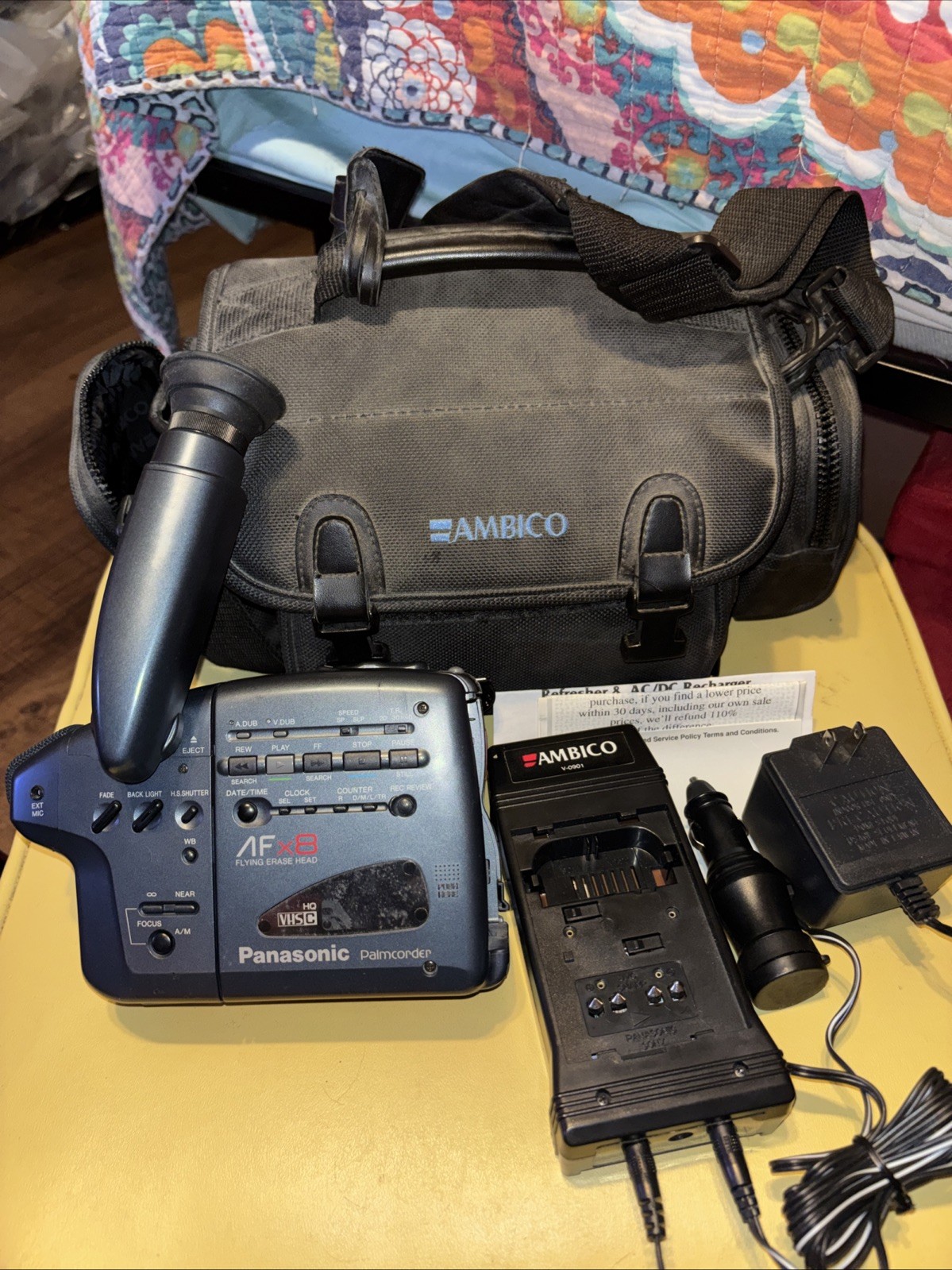 Panasonic Palmcorder Video Camcorder AFx8 Digital Fade VHS-C Untested