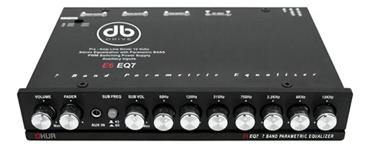 DB DRIVE OKUR E6 EQ7 7 Band Parametric Equalizer Car Stereo EQ Line Driver E7