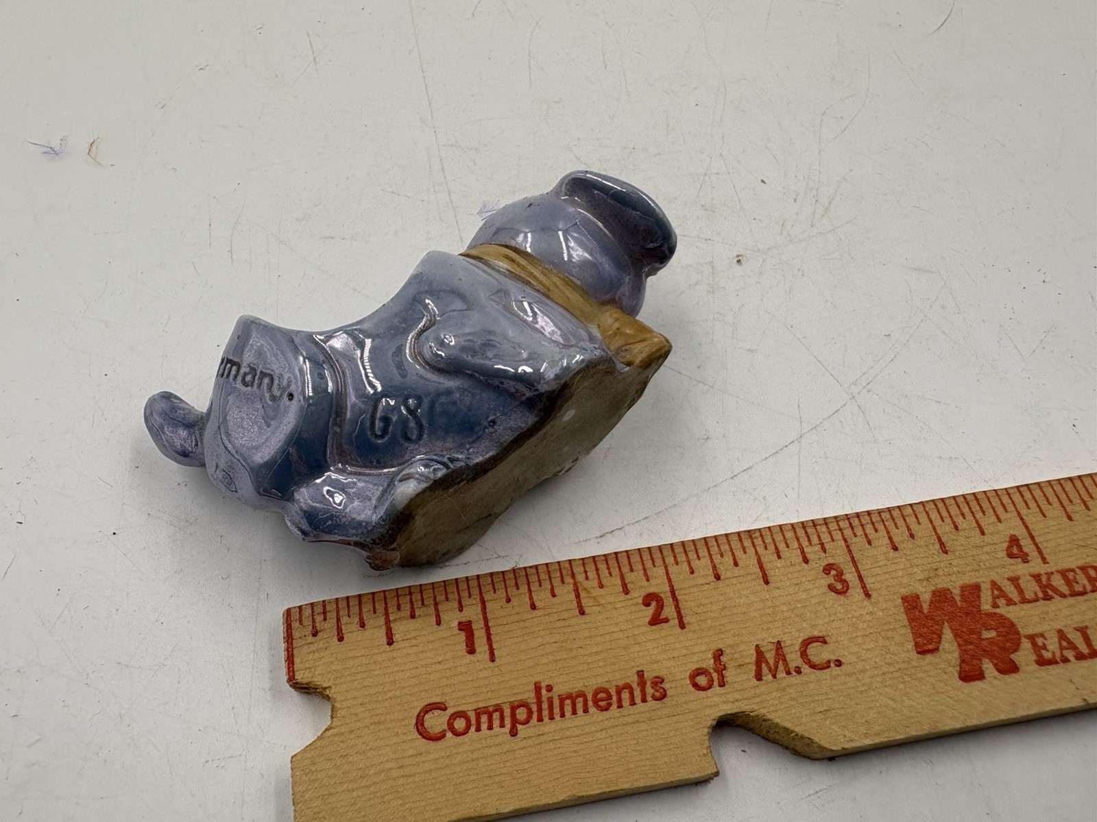 Vintage Blue Lusterware Puppy Planter Or Pincushion Made In Germany