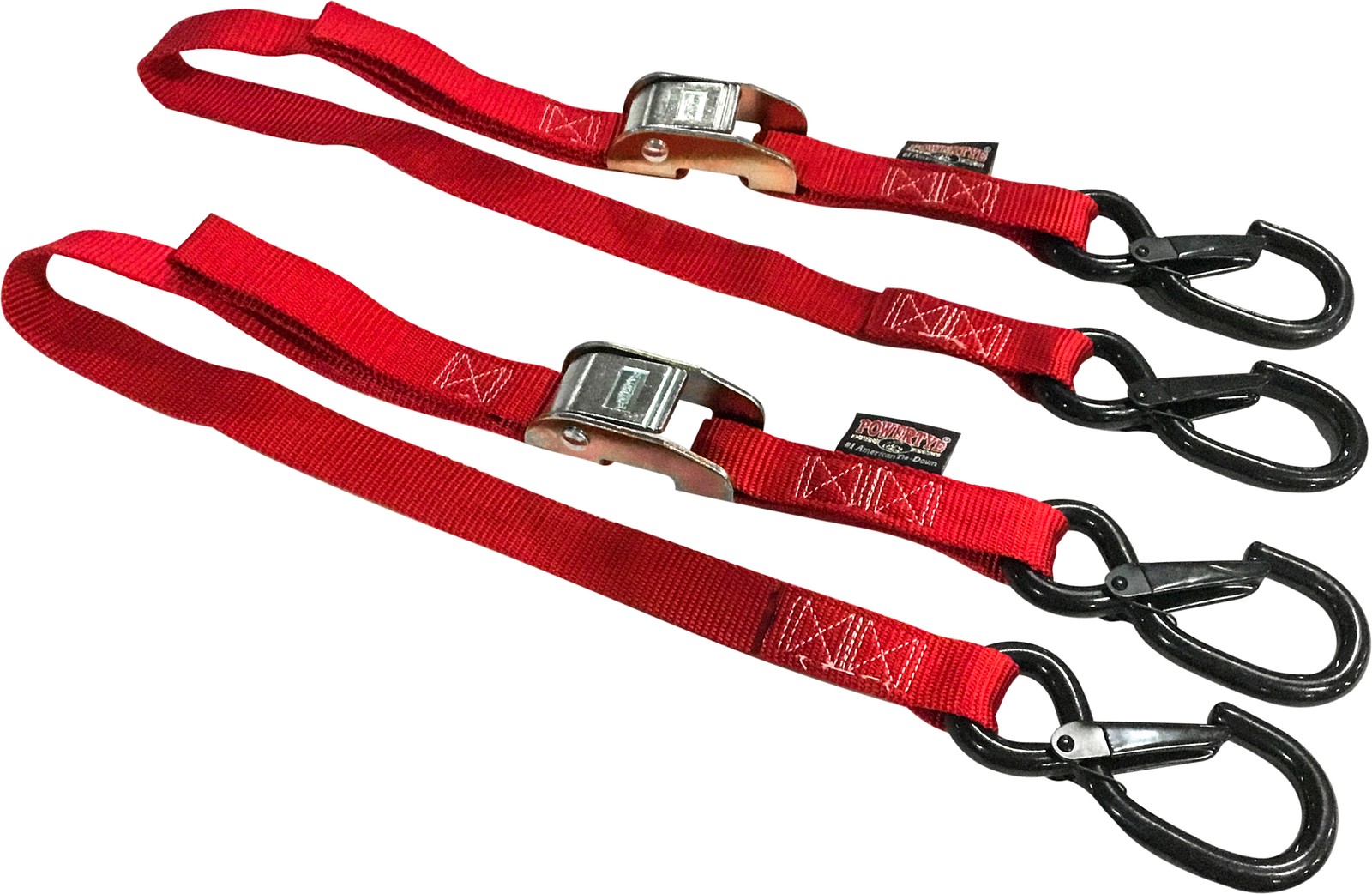 Tie Down Cam Sec Hook Watercra Watercraft Fits 1"X3' Red Pair