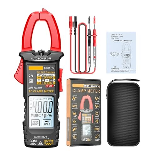 PN109 Ohmmeter Voltmeter Tester with Backlit 4000 Count Multimeter Battery - Red