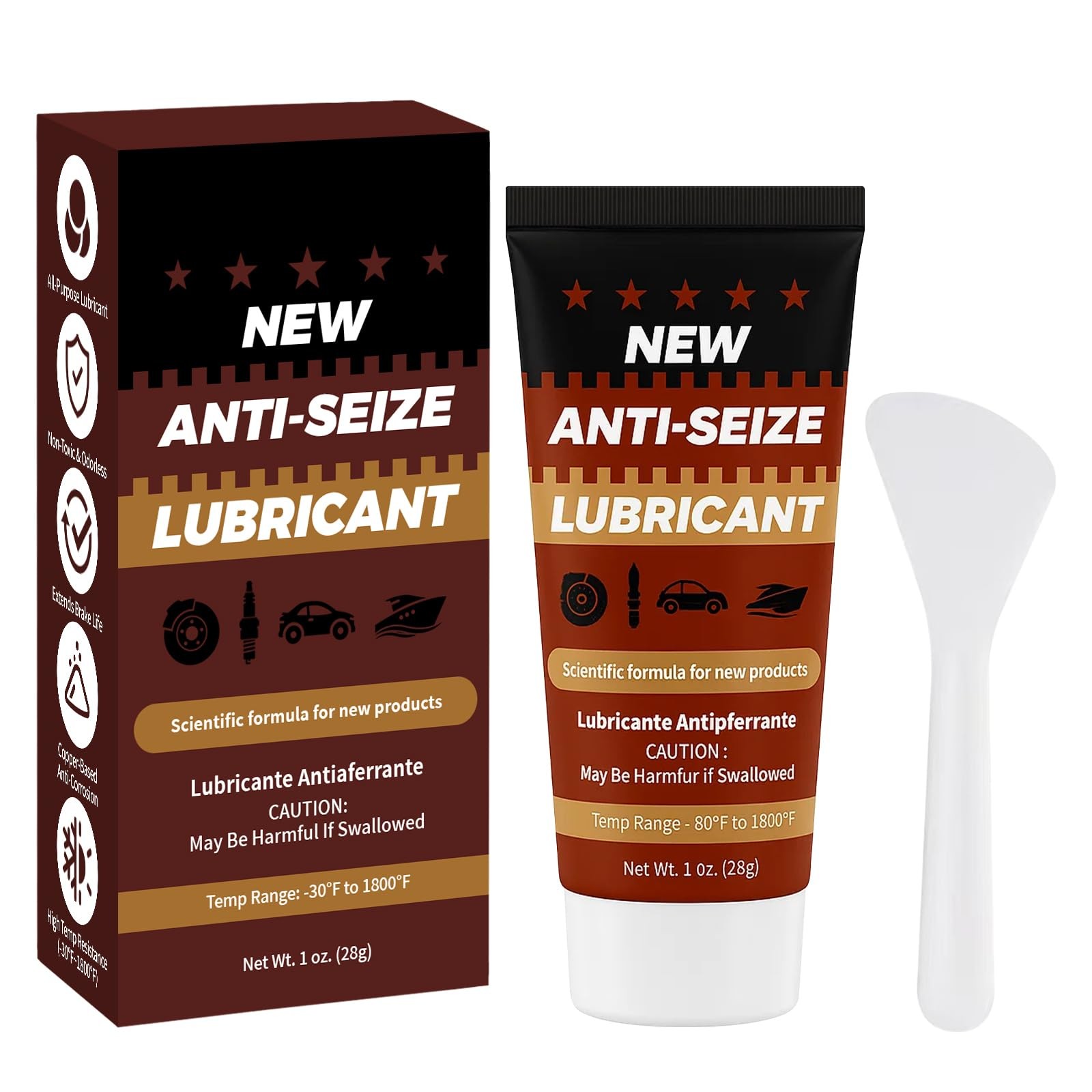 Copper Anti-Seize Brake Caliper Grease & Thread Lubricant - High Temp 1 oz