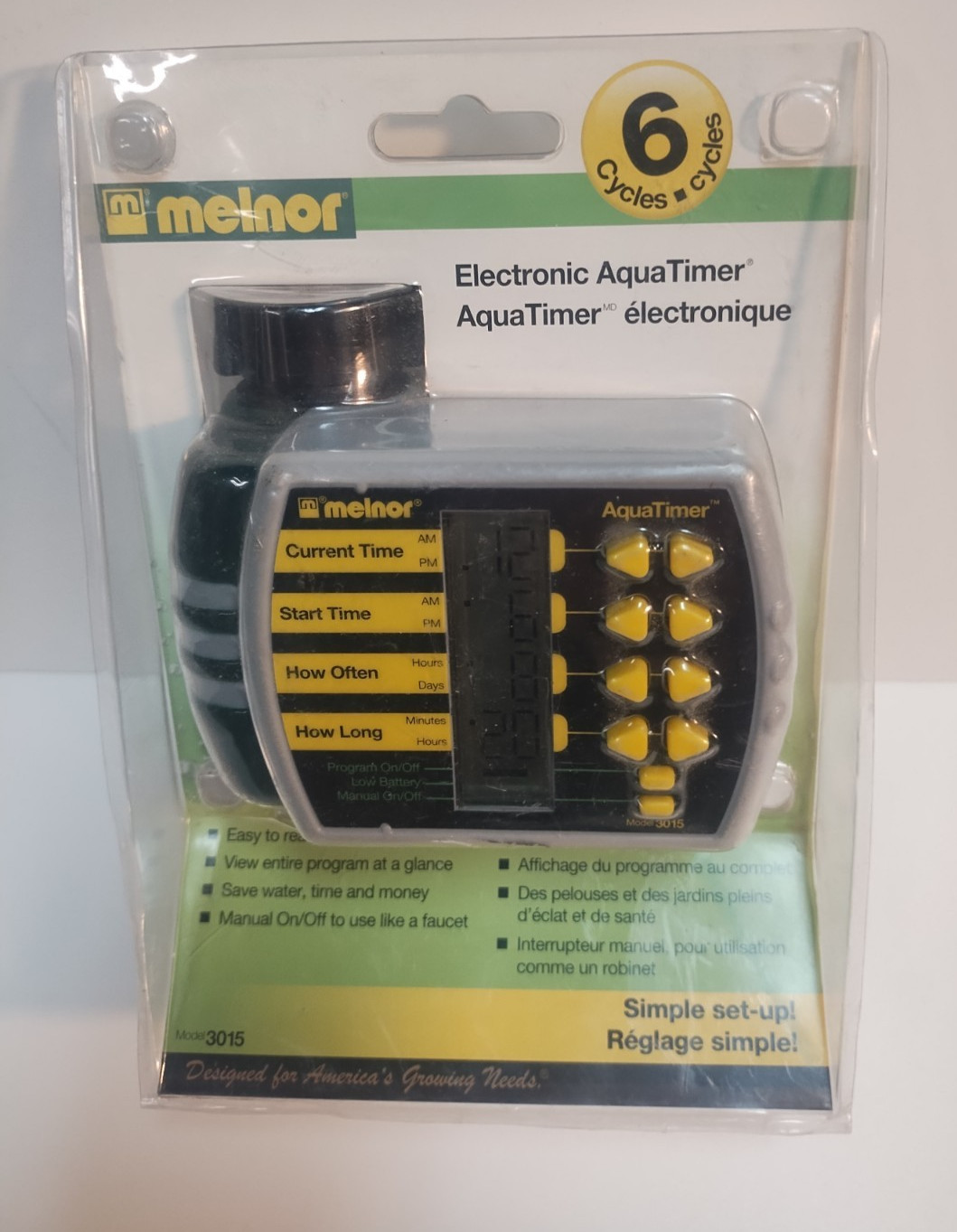 Melnor AquaTimer  6 Cycle  Electronic  Water Timer  Model 3015, New In Package