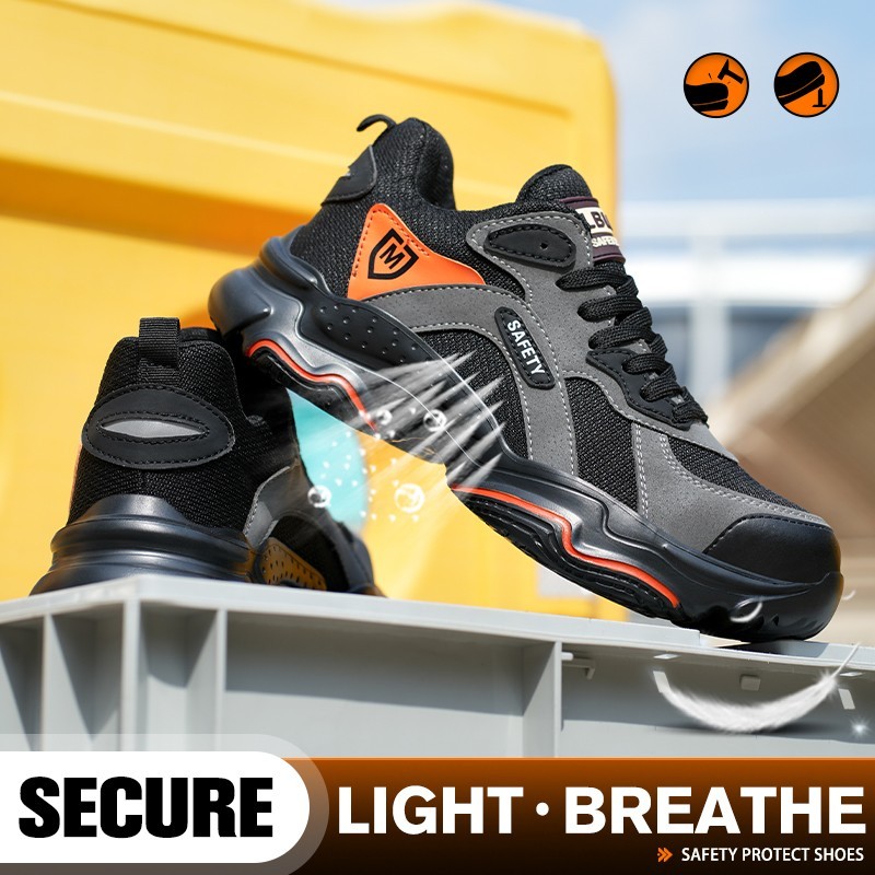 Mens Work Boots Steel Toe Safety Shoes Indestructible Sneakers Lightweight Shoes