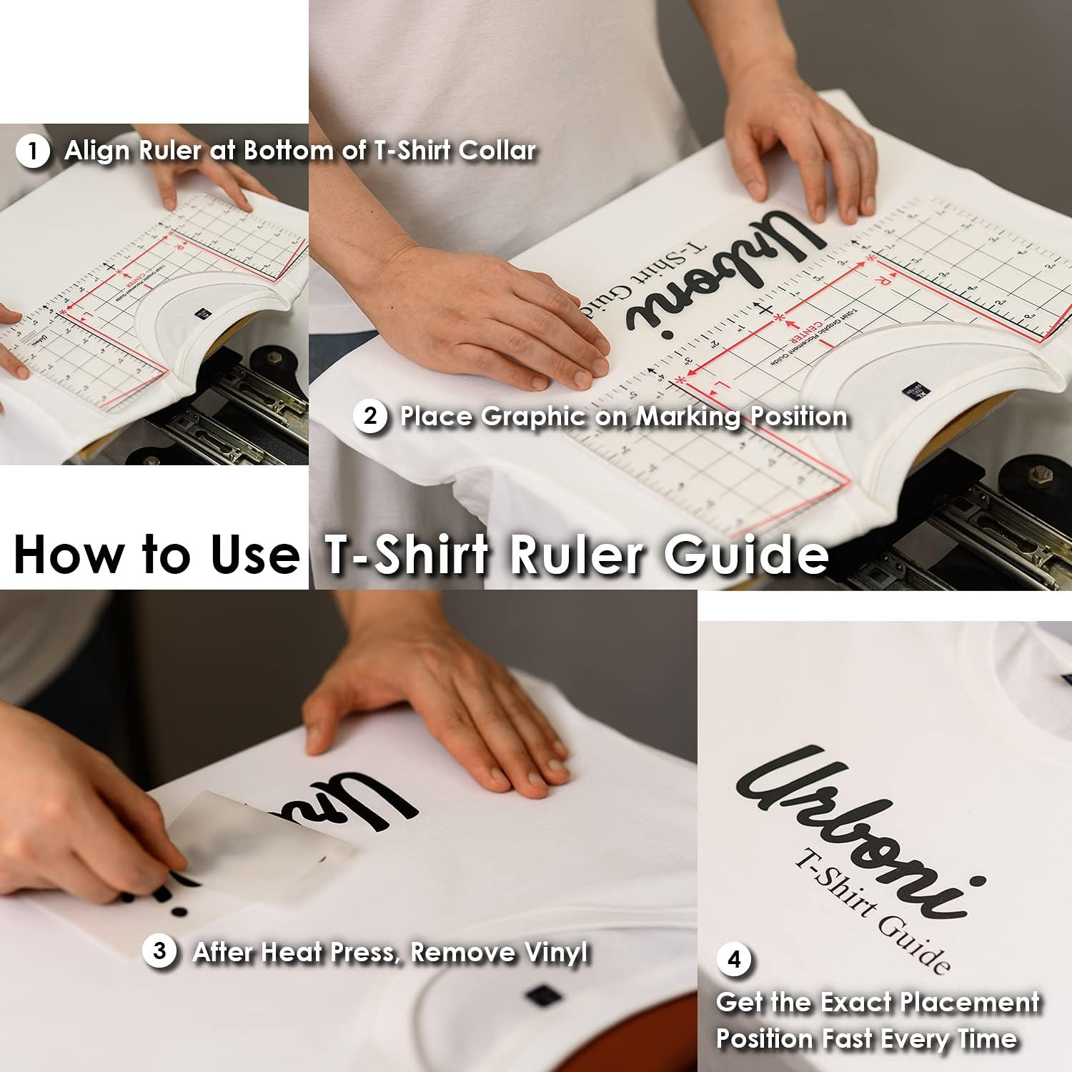 Standard Size - Tshirt Ruler Guide Vinyl Alignment, Shirt Measurement Tool Place