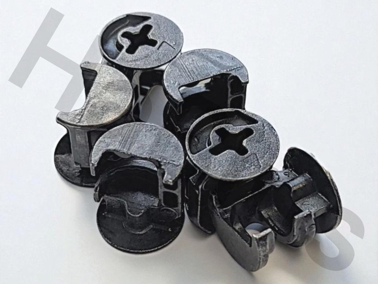 194531 X 10 IKEA Medium Metal Cam Nuts in Black