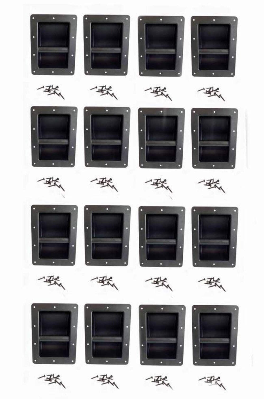 (16 PACK) PENN ELCOM H1105 Large Blk Steel Speaker Cabinet/Case Handle w/ Screws