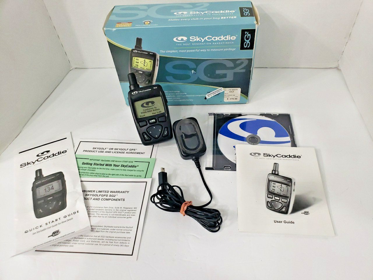 Sky Caddie Golf SG2 Range Finder GPS Complete W/ Box Tested Works