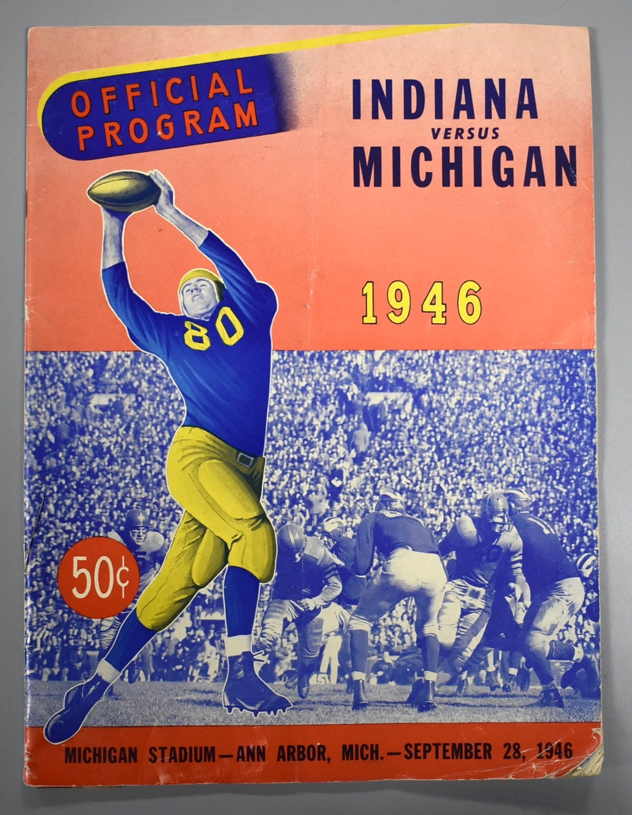 University Of Michigan vs Indiana September 28th 1946 Official Game Program